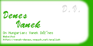 denes vanek business card